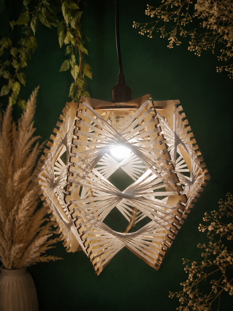 Inspirationen lasermakramee lampe