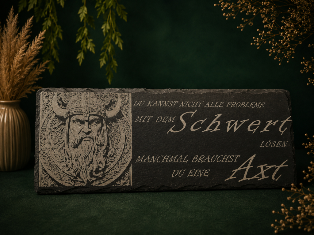 Inspirationen wikinger stein mit graviertem spruch